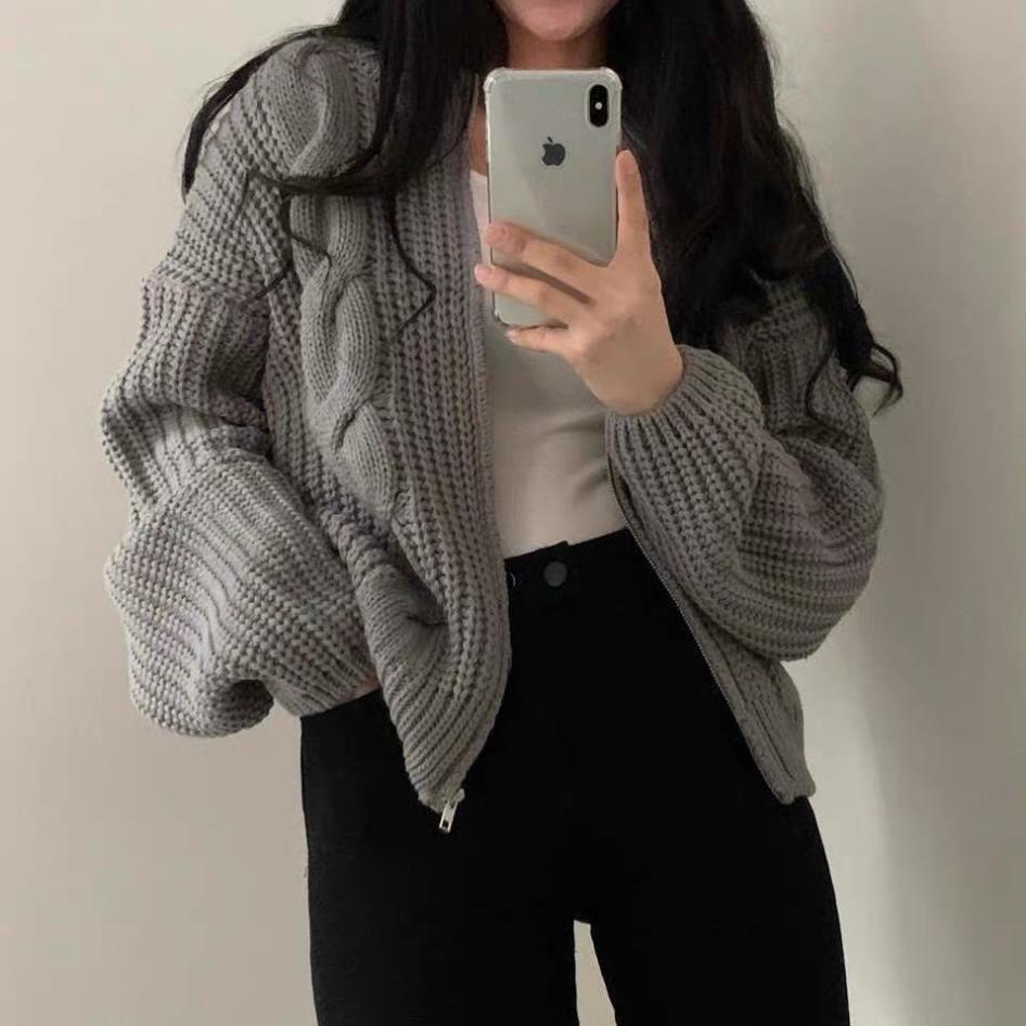 ÁO KHOÁC len vặn thừng kéo khoá - Laddy Store - Aokhoaclenkeokhoa3193_P3K4