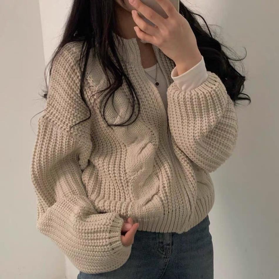 ÁO KHOÁC len vặn thừng kéo khoá - Laddy Store - Aokhoaclenkeokhoa3193_P3K4