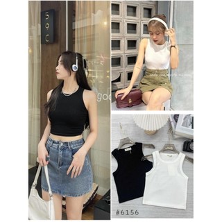 Áo croptop, áo 3 lỗ vải tăm gân cotton mềm mịn - laddystore - aobalotamgan6156/p5k2