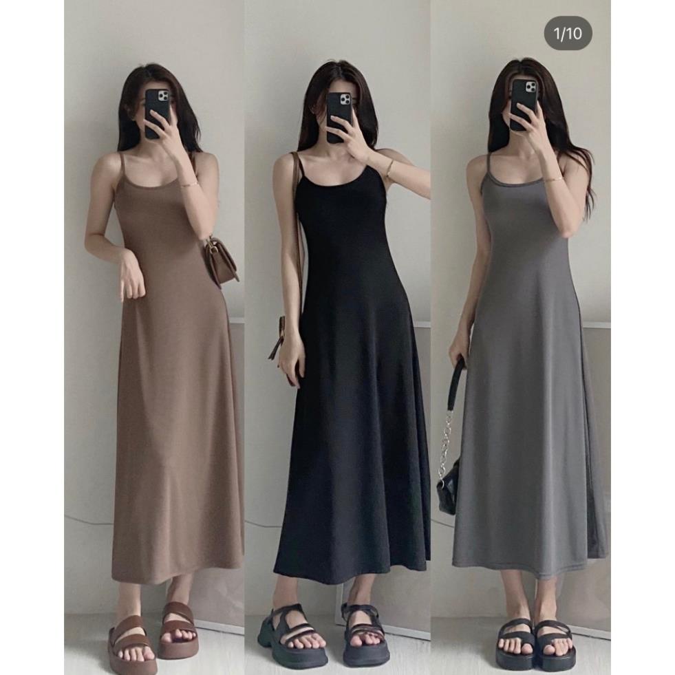 VÁY 2 dây có nút điều chỉnh ngắn dài ôm body chất tăm lạnh co dãn - LADDYSTORE - VayHAIDAy255/P0K32