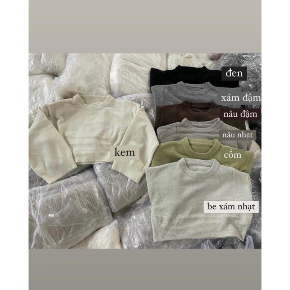 Áo len trơn cổ tròn croptop - . - Aolencroptoptron786_P13k16