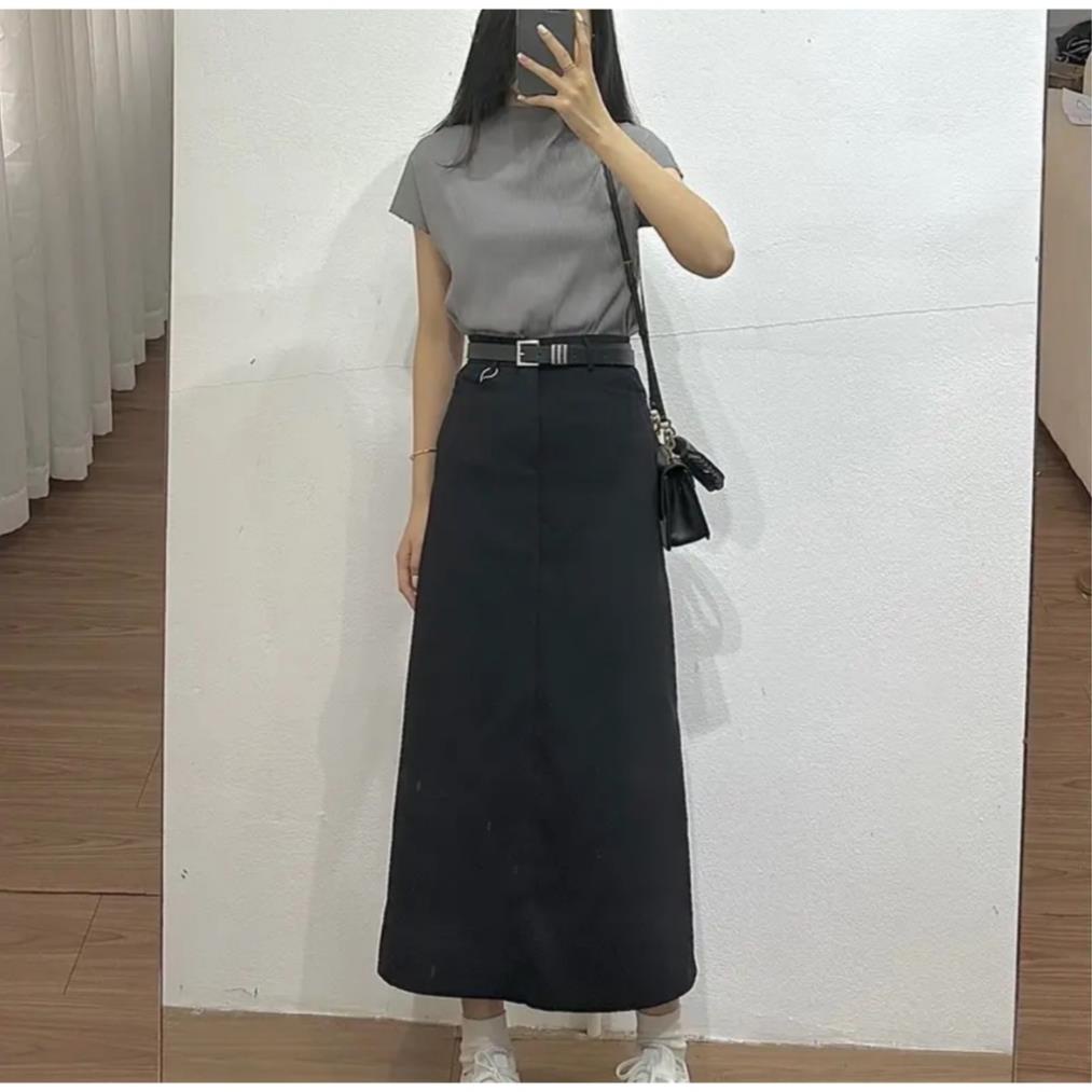 Chân váy dáng dài kèm đai chất ruby tôn dáng - 23 August Store - Cv6904_pp4k3