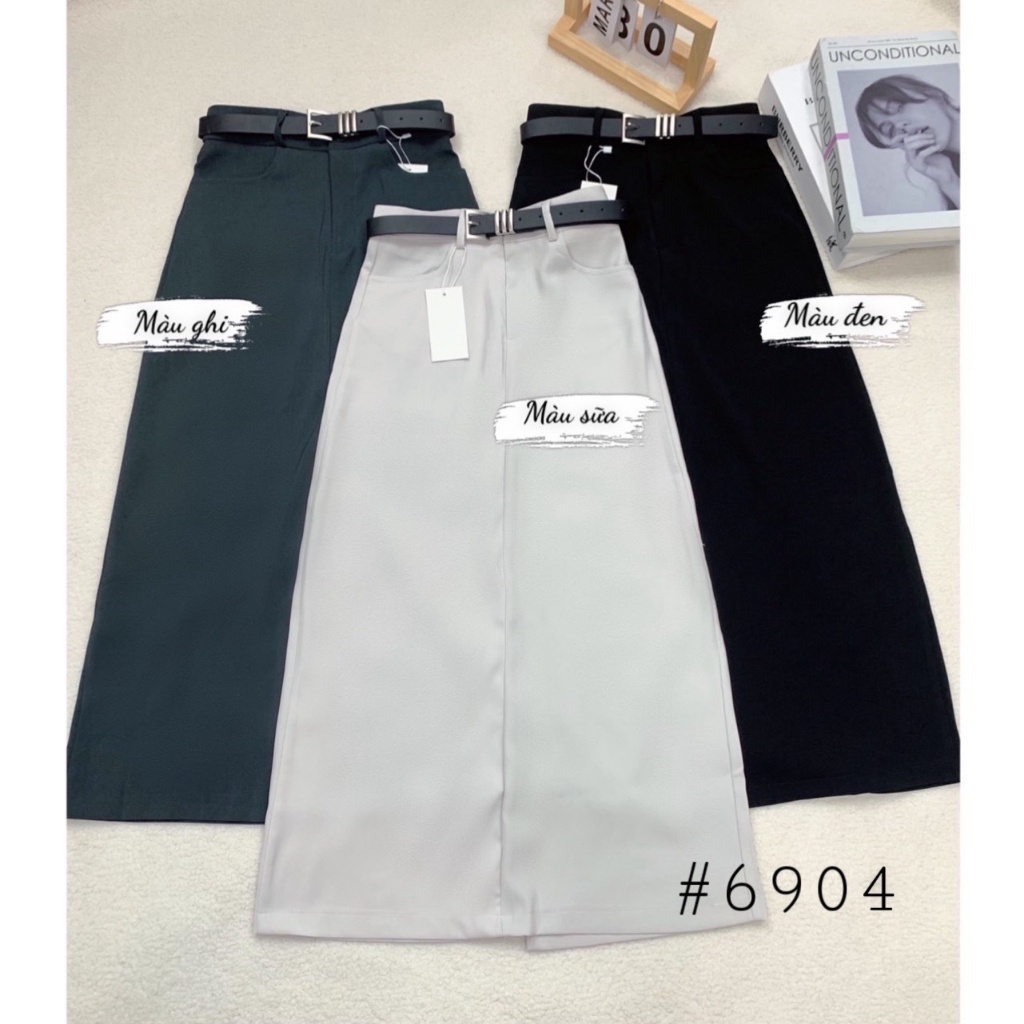 Chân váy dáng dài kèm đai chất ruby tôn dáng - 23 August Store - Cv6904_pp4k3