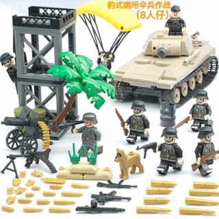 Tương thích với LEGO Chiến tranh thế giới thứ hai Đức Tiger Xe tăng hạng nặng Xe bọc thép Người lính Nhân vật Bé trai Lắ