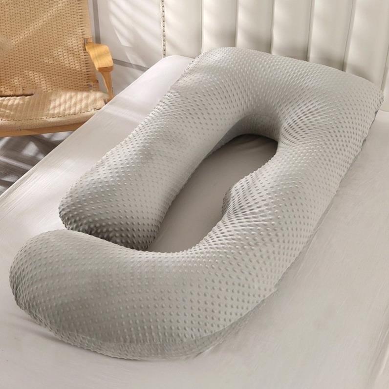 Gối chữ u bà bầu vải nhung mịn  ảnh thật TẶNG THÊM BÔNG DỰ PHÒNG