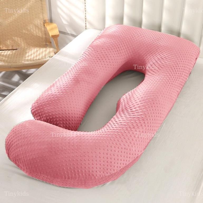 Gối chữ u bà bầu vải nhung mịn  ảnh thật TẶNG THÊM BÔNG DỰ PHÒNG