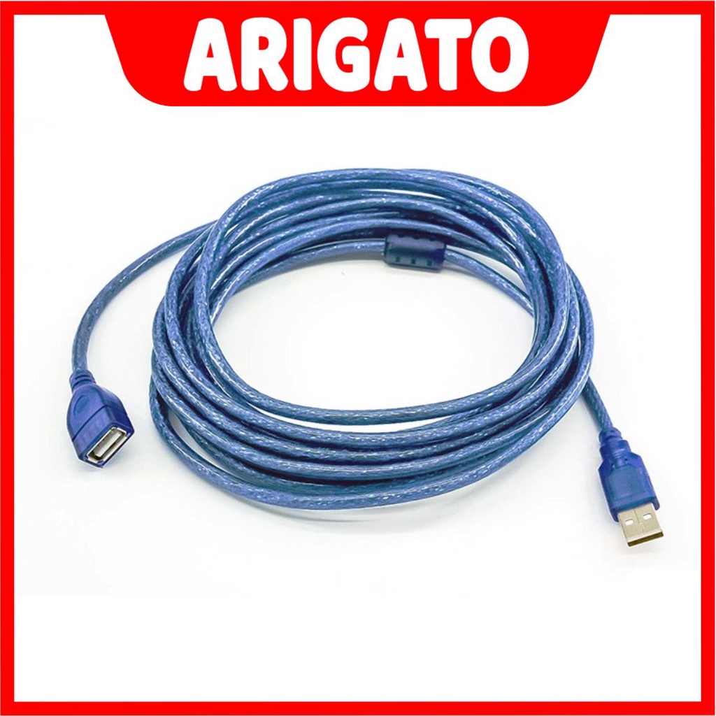 Dây nối dài USB 1.5M 3M 5M 10M xanh hoặc xám chống nhiễu chất lượng cao ARIGATO