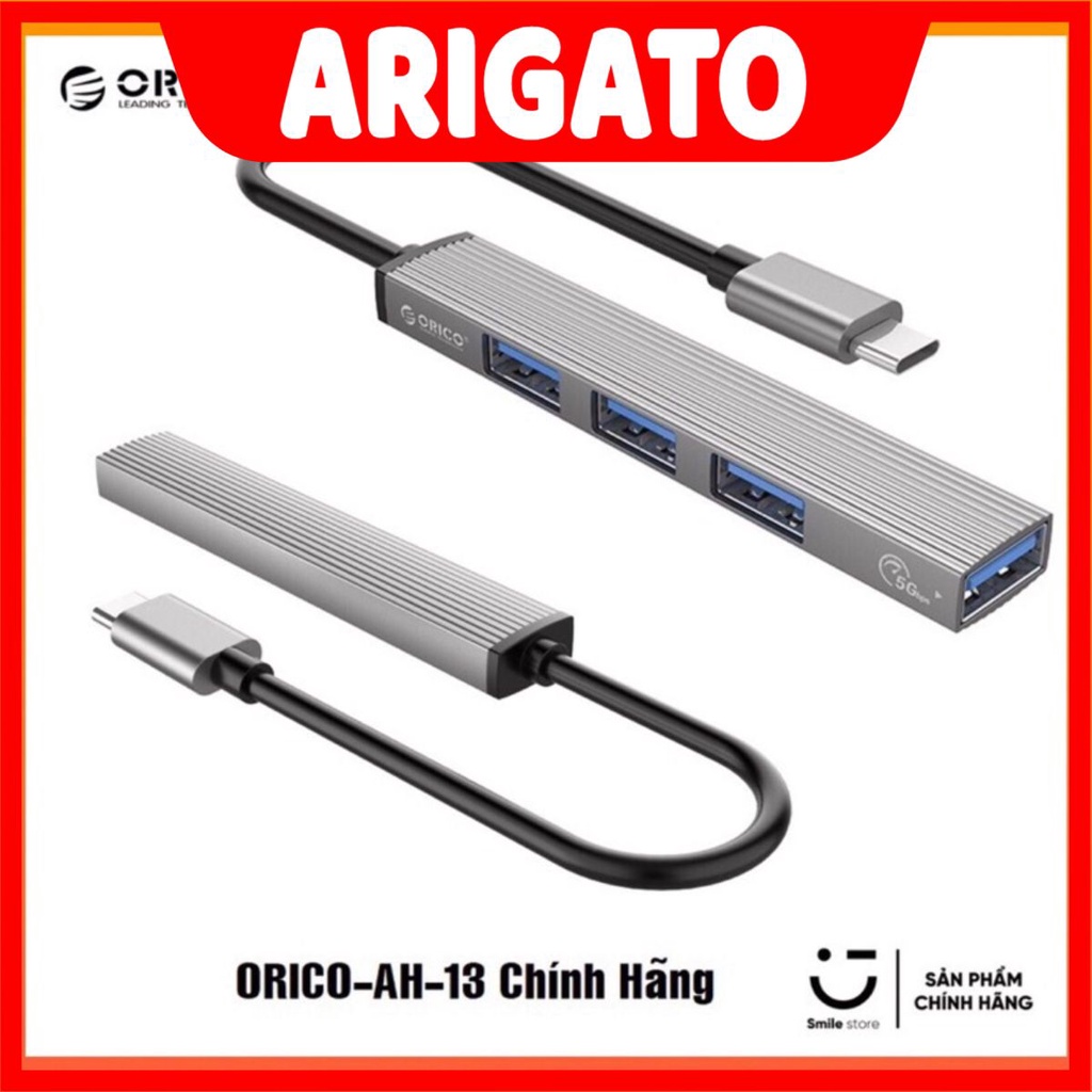 Hub chia USB Type C/A sang (to) USB Type-A 3.0 MicroSD/TF ORICO AH-12F/13/A12F/A13 | Cho laptop máy tính PC ARIGATO