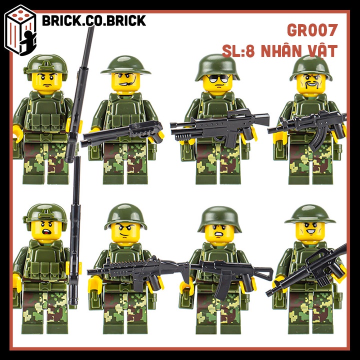 Mô hình Đồ chơi Lính Quân đội Lắp ráp Lính thế chiên GR006-GR008