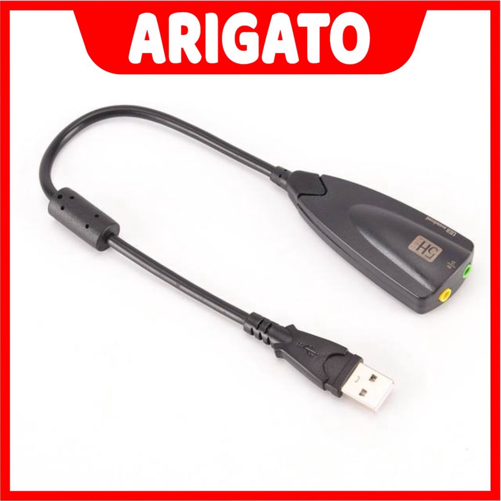 Sỉ 18K - [HÀNG CHUẨN] USB Sound card cao cấp 5Hv2 7.1 - Dây chia MIc và Loa từ cổng USB