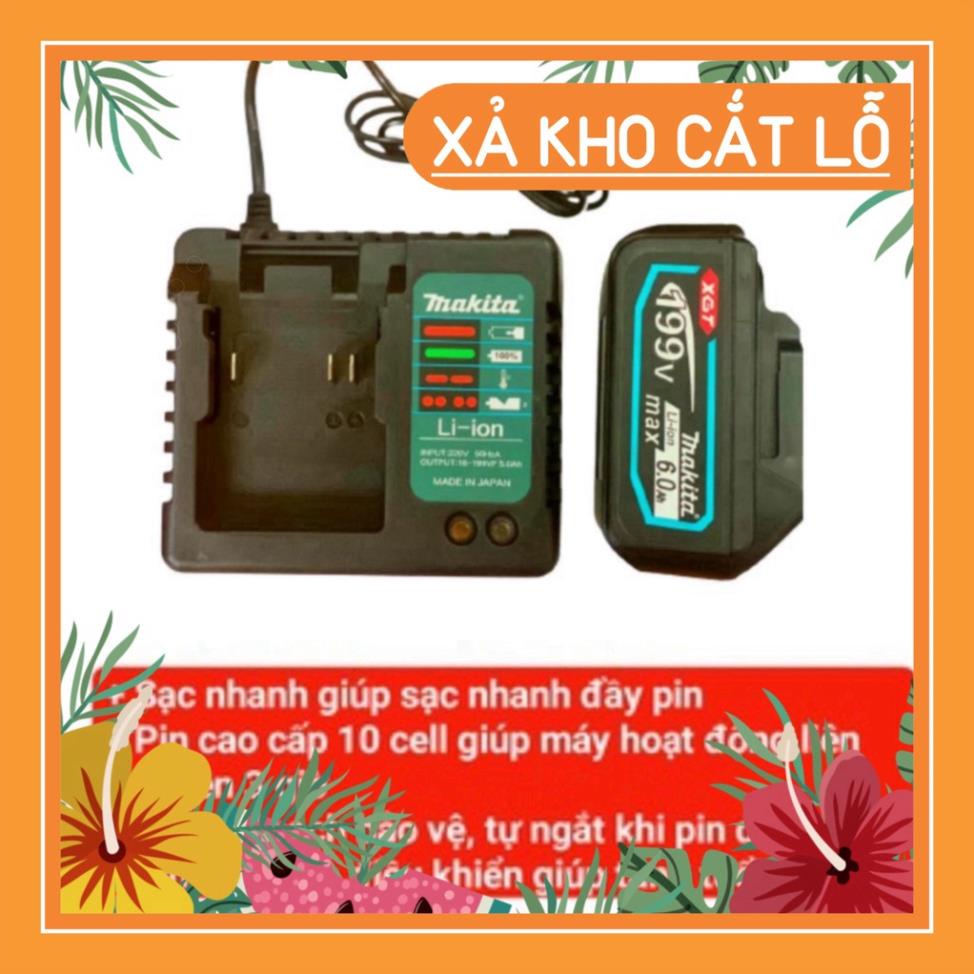 Máy Khoan Pin Makita Không chổi than - Có búa - Khoan 3 tác dụng 13mm - Khoan Pin Makita 199V khuyến mãi kè