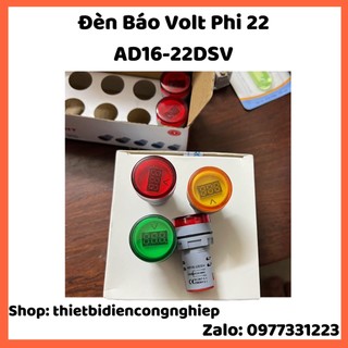 Đèn báo volt ad16-22dsv phi 22, đèn báo hiển thị điện áp vôn kế