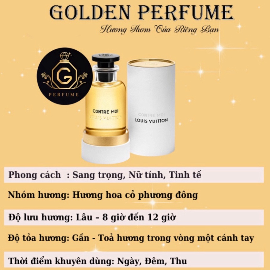 Nước hoa nữ LV Louis Vuitton Contre Moi tinh tế yêu kiều chiết 10ml chính hãng - Golden Perfume