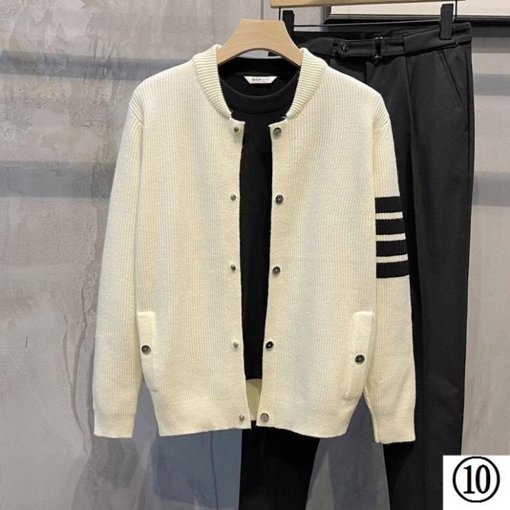 Áo Khoác Cardigan Nhung Tăm Phối Họa Tiết Thome Cực Đẹp