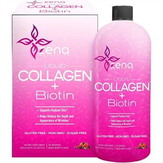  Nước uống đẹp da Liquid Collagen + Biotin Zena 900ml của Mỹ 