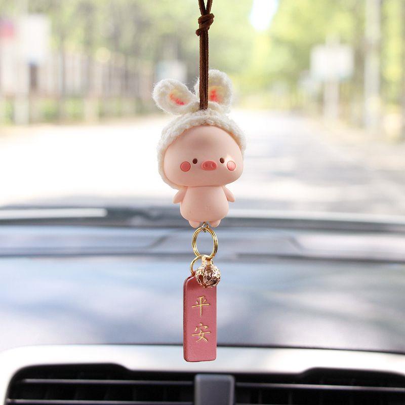 Dây Treo Trang Trí Gương Chiếu Hậu Xe Hơi Hình Chú Heo Đáng Yêu