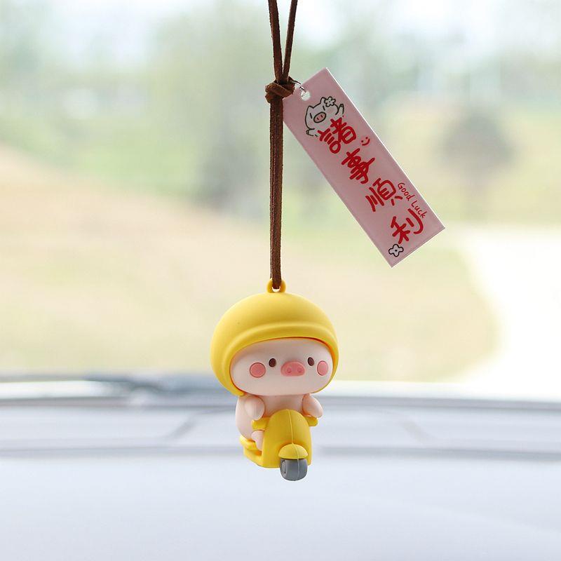 Dây Treo Trang Trí Gương Chiếu Hậu Xe Hơi Hình Chú Heo Đáng Yêu