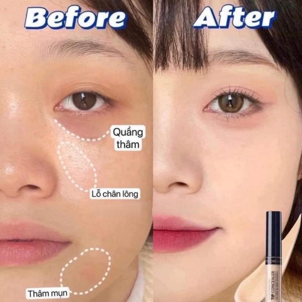 Kem che khuyết điểm The Saem Cover Perfection Tip Conceale, kem che khuyết điểm tone 1, 1.25, 1.5, 1.75, 2.0