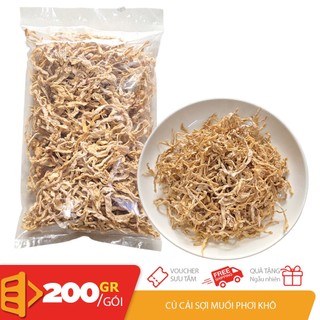 200gr củ cải sợi muối phơi khô tự nhiên dai giòn mằn mặn