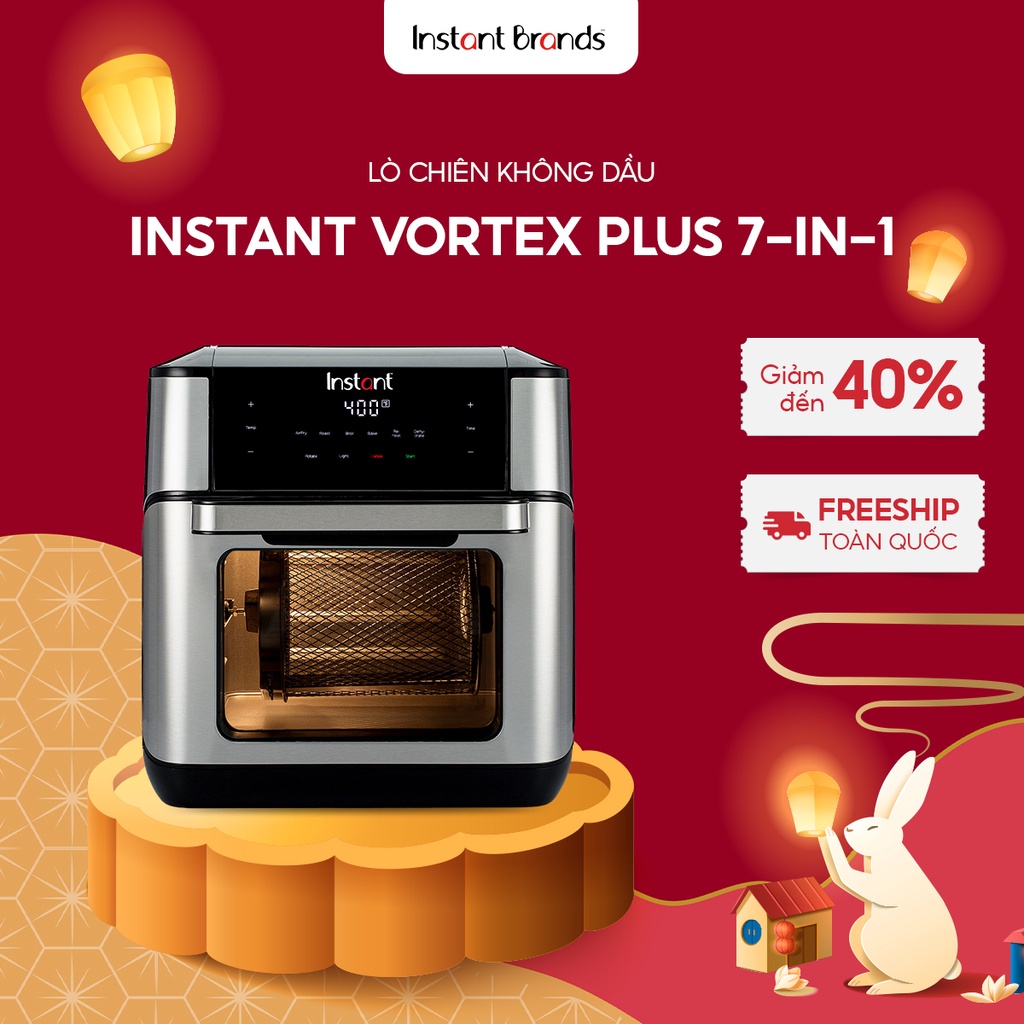 Lò chiên không dầu Instant Vortex PLUS 10 7in1, dung tích 10L, Bảo hành chính hãng 12 tháng