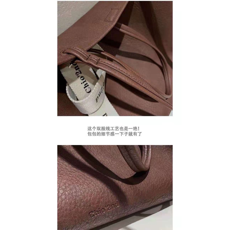 Chio Túi tote Đeo Vai Sức Chứa Lớn Màu Cà Phê 2nd Thời Trang Thu Đông Cho Nữ