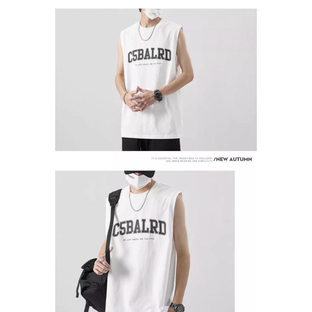 GAR Áo ba lỗ - Áo Tank Top unisex IN C5BALRD, cotton 100% thoáng mát