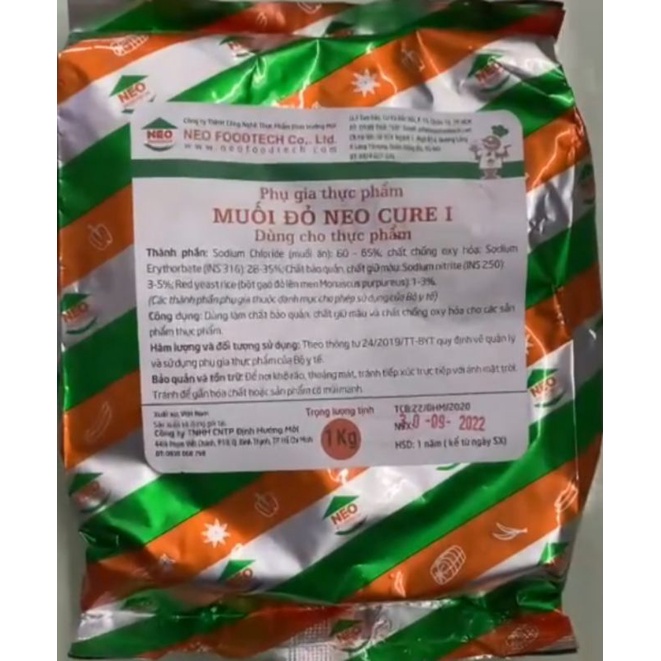 MUỐI ĐỎ NEO CURE TẠO MẦU HỒNG CHO GIÒ jambon ,CHẢ , XÚC XÍCH , GÀ Ủ MUỐI ,NEM CHUA ,..