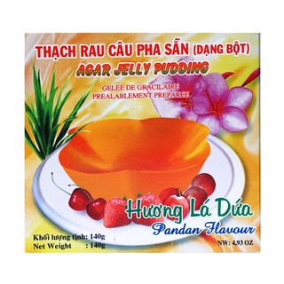 Thạch rau câu pha sẵn Pudding hương Lá dứa 140g (Hộp) - TTT052 
