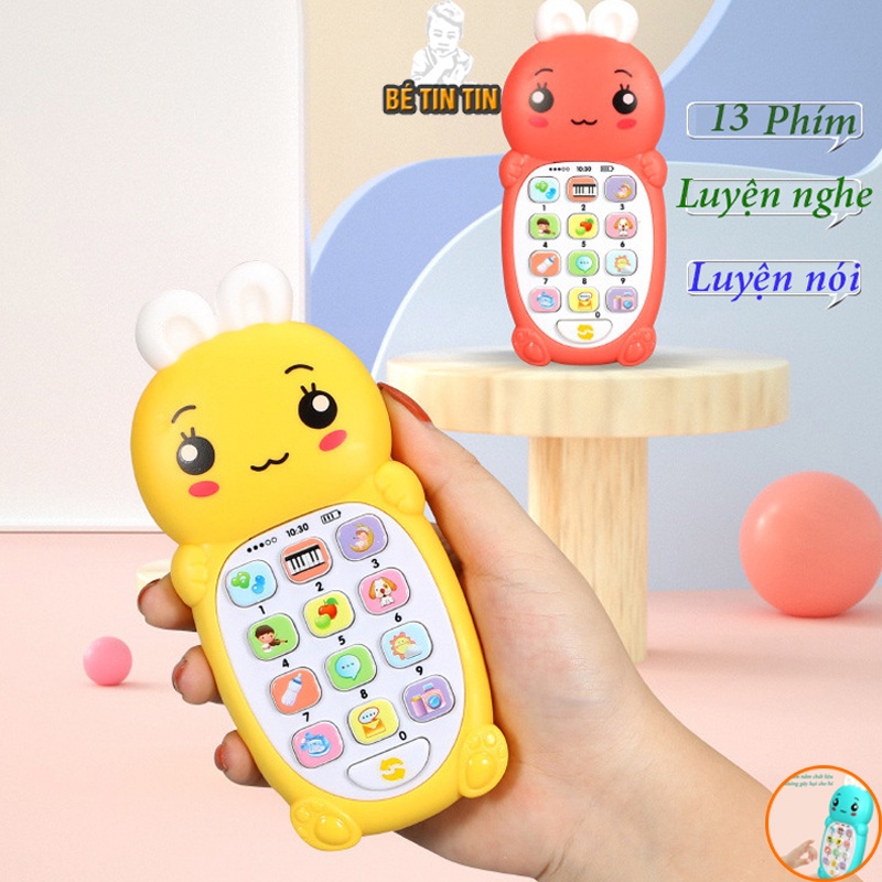 Đồ chơi điện thoại thông minh phát âm thanh có âm thanh tặng kèm 2 pin và dây đeo cổ