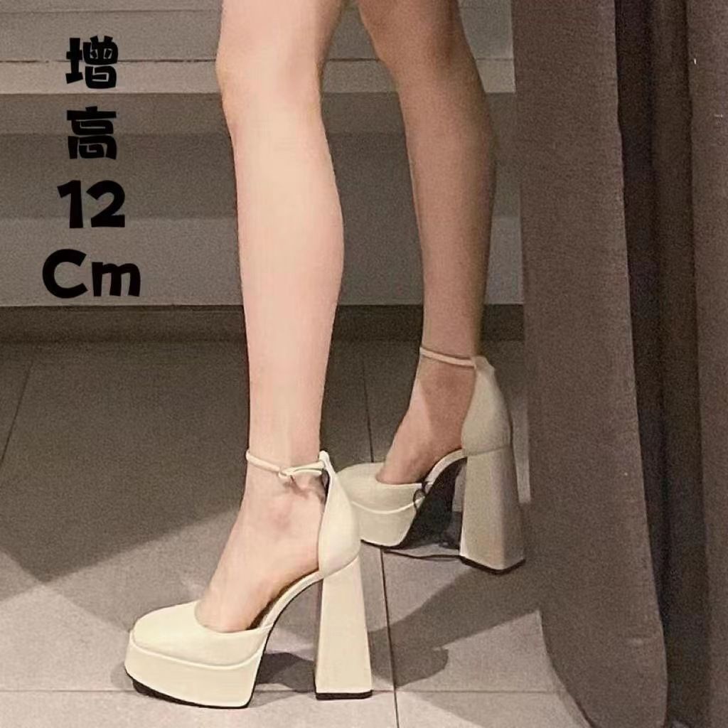 Giày Cao Gót Dép Mary Jane Nữ Đế Dày Chống Thấm Nước Hàn Quốc