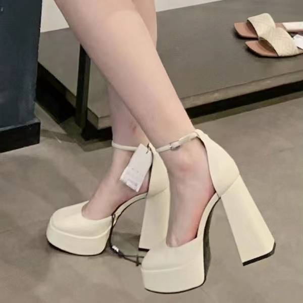 Giày Cao Gót Dép Mary Jane Nữ Đế Dày Chống Thấm Nước Hàn Quốc