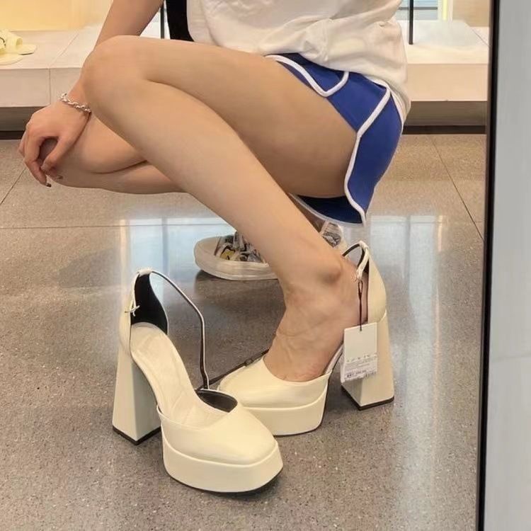 Giày Cao Gót Dép Mary Jane Nữ Đế Dày Chống Thấm Nước Hàn Quốc