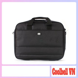 Cặp túi xách đựng laptop macbook Coobell 15.6 inch hàng dày dặn nhiều logo giao ngẫu nhiên full túi bóng