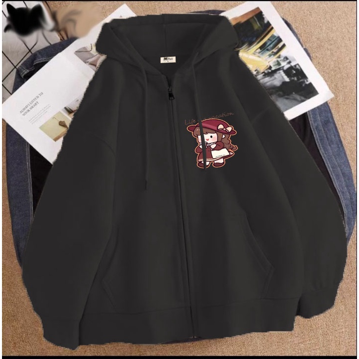 Áo khoác cô gái tóc nâu cho bé gái chất nỉ phom rộng size từ 9 đến 65kg KHÁNH KHIÊM SHOP