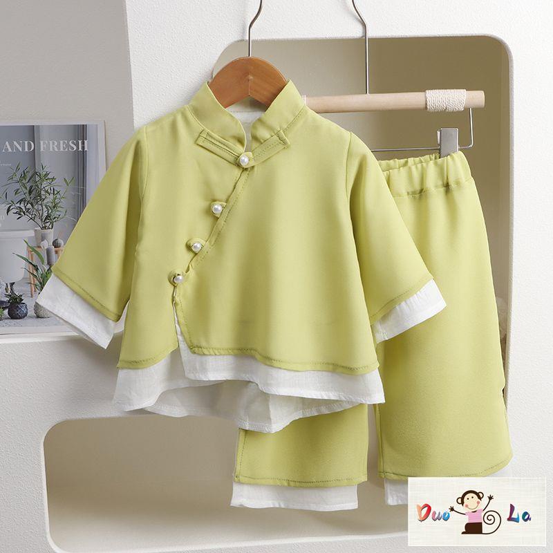 Doula ~ Bộ Hán Phục Phong Cách Trung Hoa Cổ Điển Mới Mùa Hè Cho Bé Gái