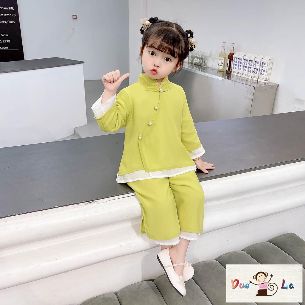 Doula ~ Bộ Hán Phục Phong Cách Trung Hoa Cổ Điển Mới Mùa Hè Cho Bé Gái