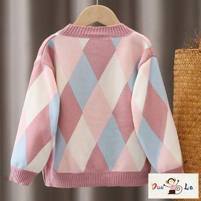 Doula ~ Áo Khoác cardigan Dệt Kim Tay Dài Phong Cách Hàn Quốc Thời Trang Mùa Thu Dành Cho Bé Gái