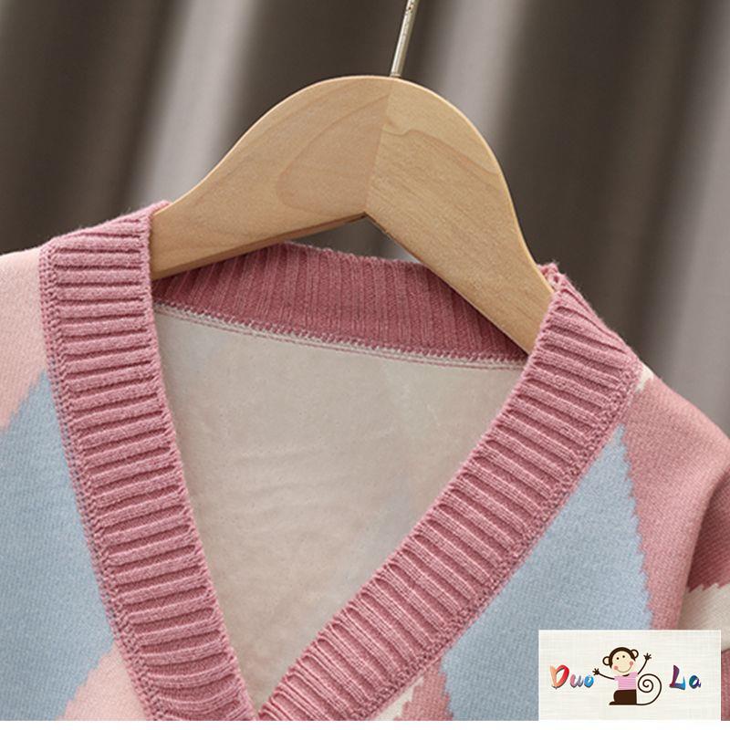 Doula ~ Áo Khoác cardigan Dệt Kim Tay Dài Phong Cách Hàn Quốc Thời Trang Mùa Thu Dành Cho Bé Gái