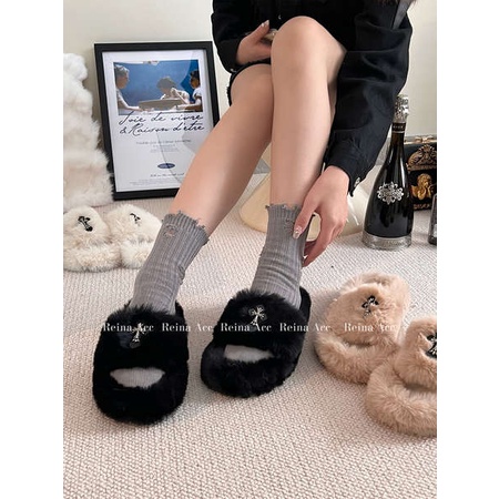 Dép Bông Đi Trong Nhà Đế Dày Thời Trang Mùa Đông Dành Cho Nữ