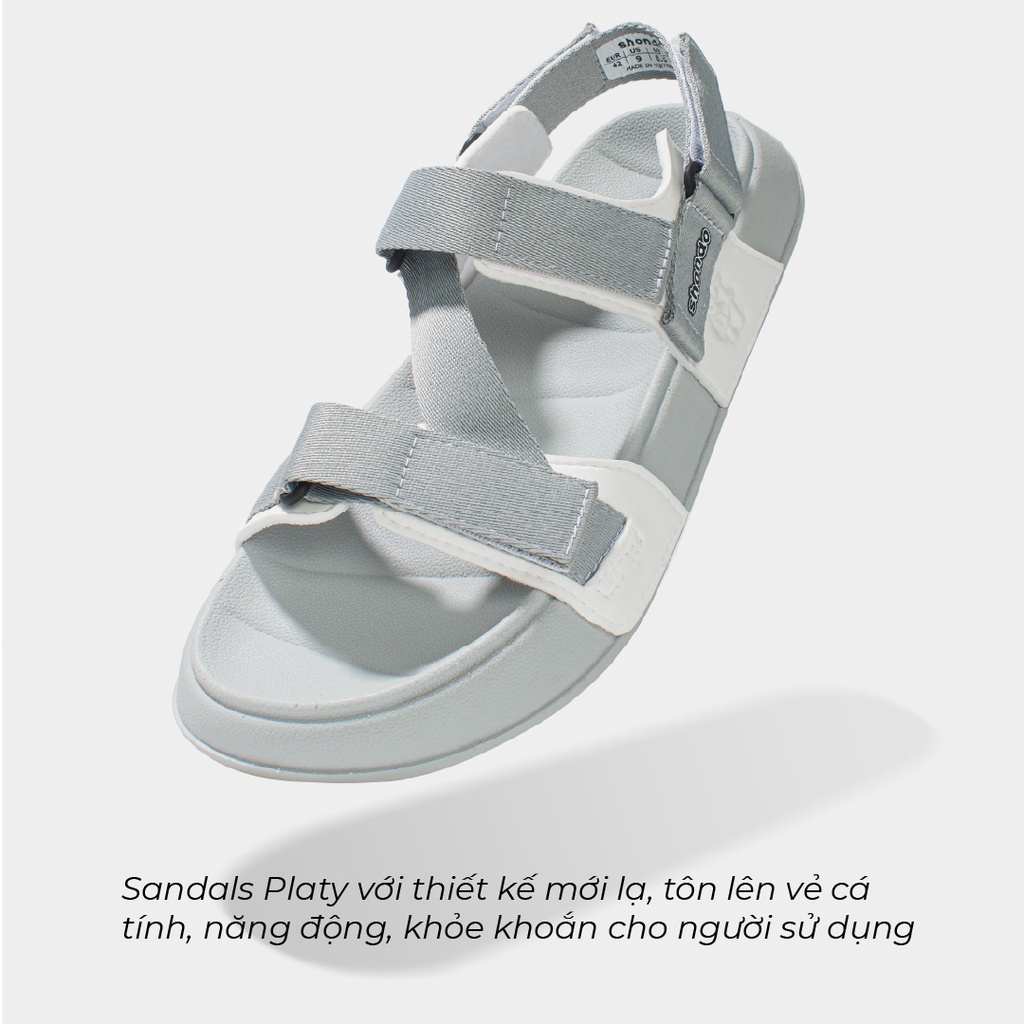 Giày Sandals Nam Nữ Shondo Platy 1 Xám Trắng PLA2020