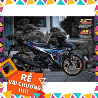 Tem rời mẫu chữ ex màu titan cho exciter 155 đen - không bay màu