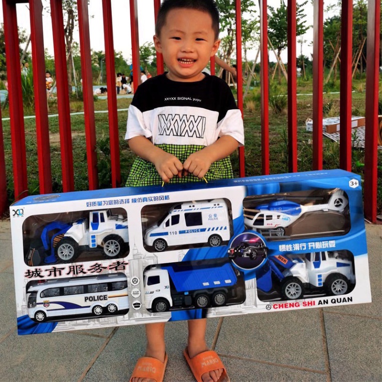 Set 6 xe đồ chơi cho bé, xe ô tô cho bé, xe công trình, cứu hoả, cảnh sát, quân sự SIZE TO - Baby chill