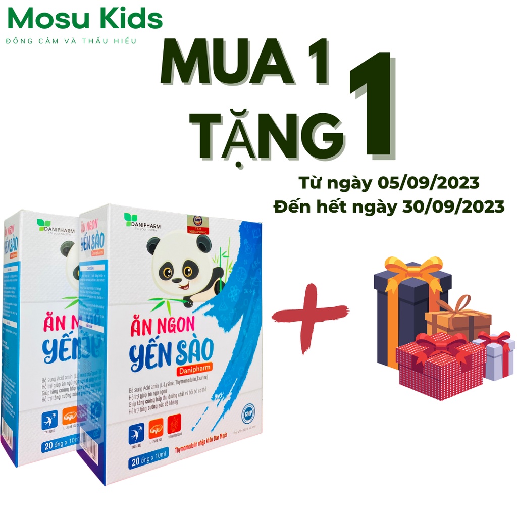 Bổ sung các dưỡng chất cần thiết giúp bé ăn ngon miệng yến sào ăn ngon Danipharm hổ trợ tăng sức đề kháng hộp 20 ống