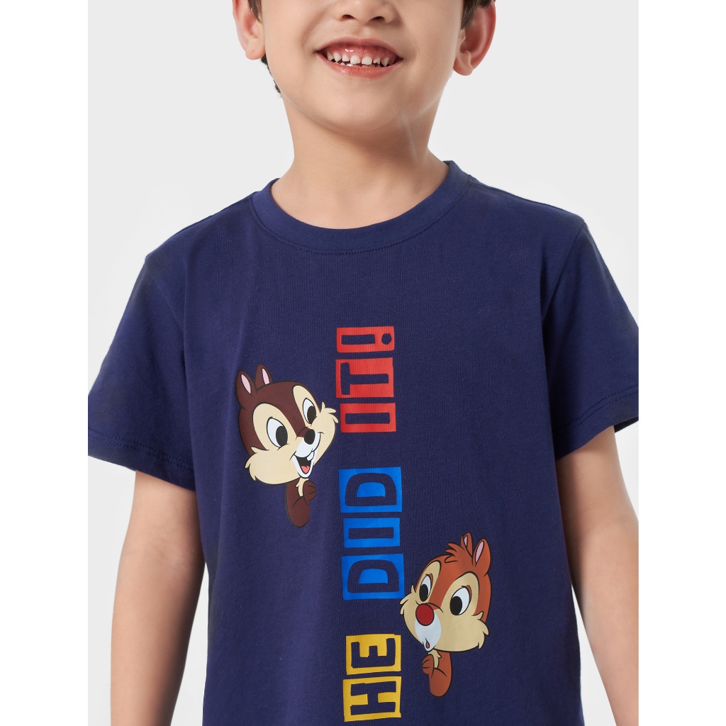 Áo phông unisex trẻ em CANIFA in Chip & Dale  100% cotton, cổ tròn tra bo, tay cộc 3TS23S003