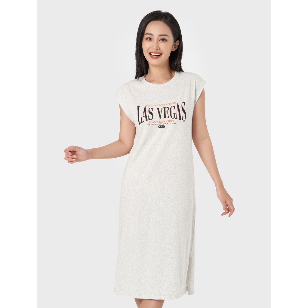 Váy liền nữ CANIFA chất liệu 100% cotton, cổ tròn tay chờm 6DS23S013