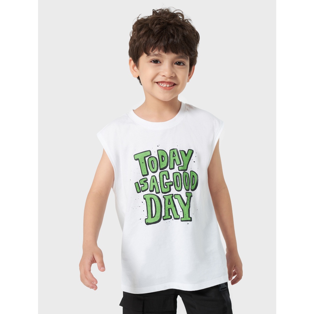 Áo sát nách bé trai CANIFA  chất liệu 100% cotton 2TA23S003