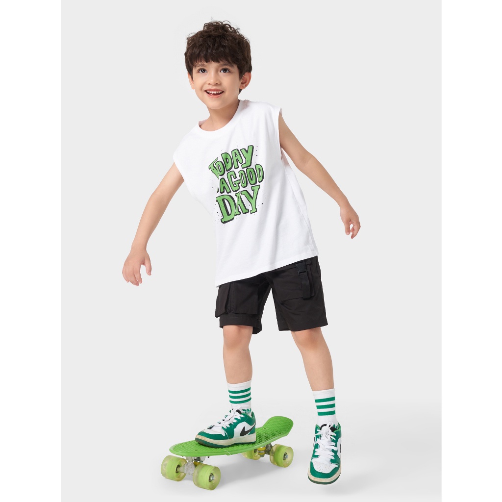 Áo sát nách bé trai CANIFA  chất liệu 100% cotton 2TA23S003