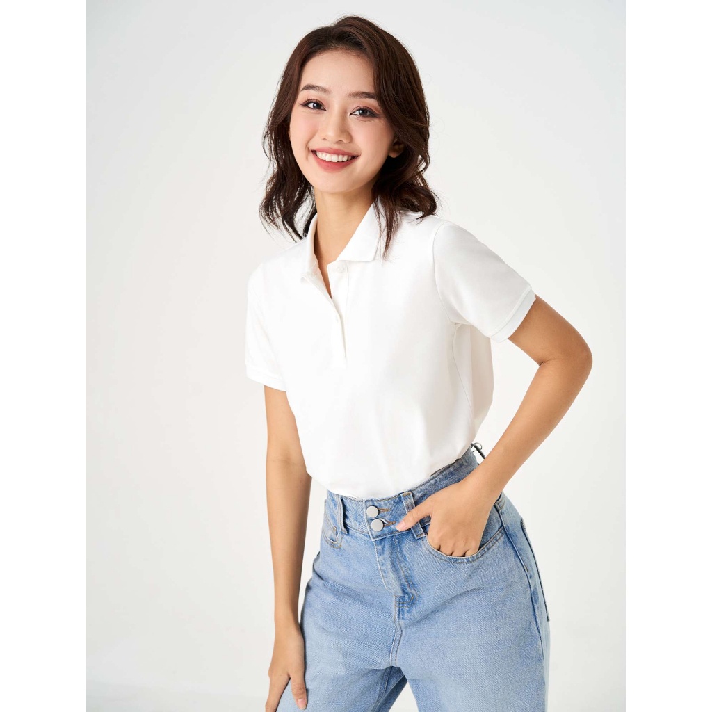 Áo polo nữ CANIFA chất liệu cotton pha 6TP23S003