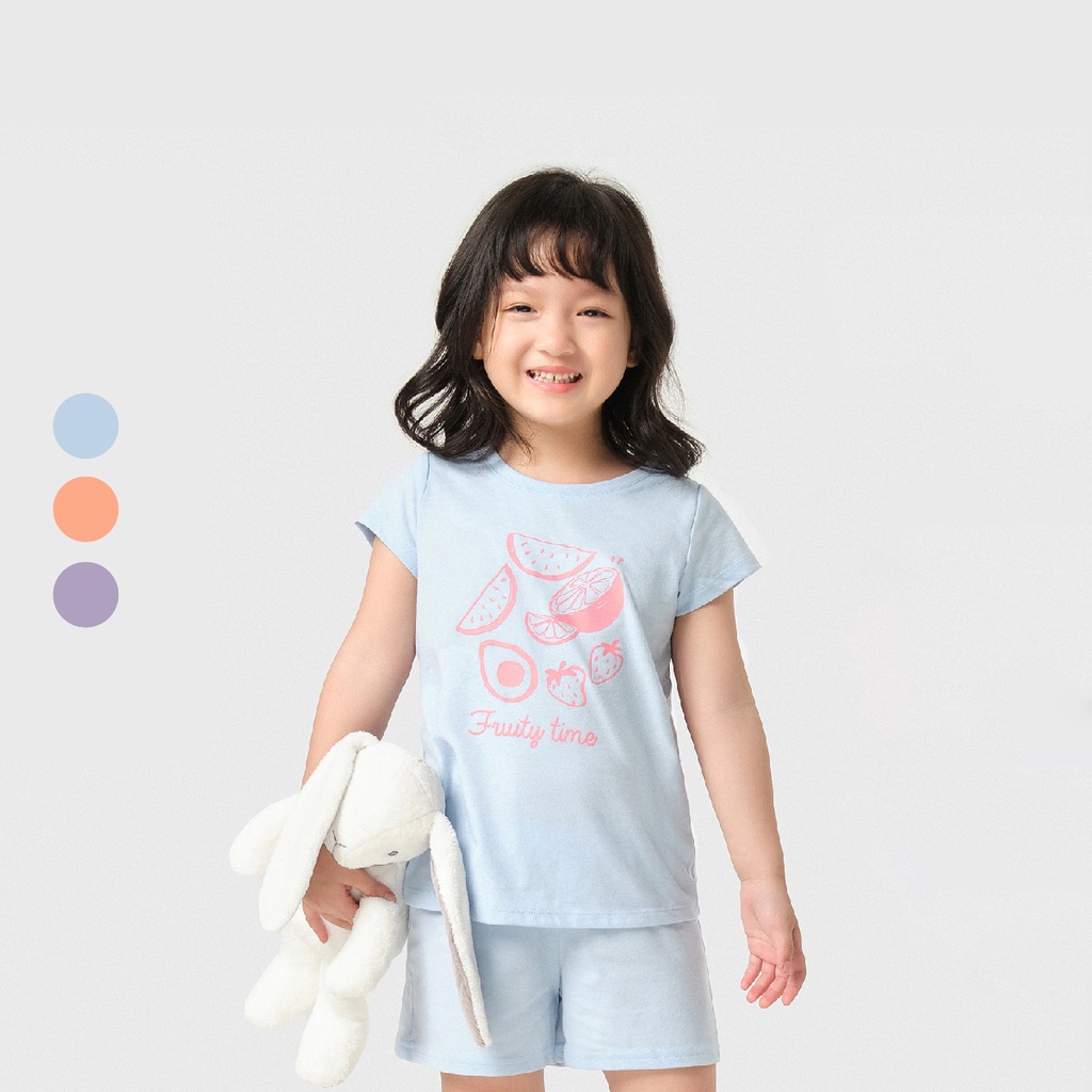 Bộ quần áo bé gái CANIFA chất liệu cotton pha 1LS23S001