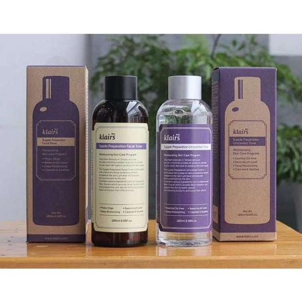 2.  {Chính Hãng}  Nước Hoa Hồng Klairs Không Mùi Cho Da Nhạy Cảm Supple Preparation Unscented Toner 180ml.
